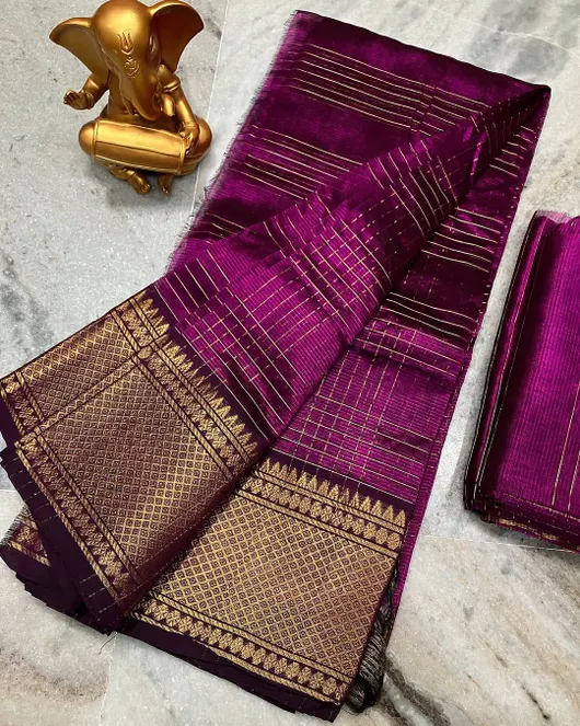 Maheshwari Semi Silk Sarees with Beautiful Weaving Design